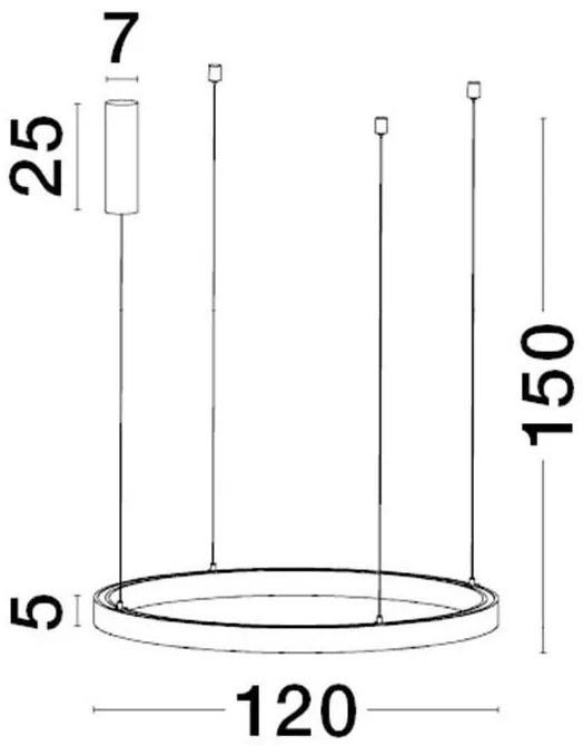 Sistem circular sina magnetica cu iluminat in partea superioara Halo 120cm
