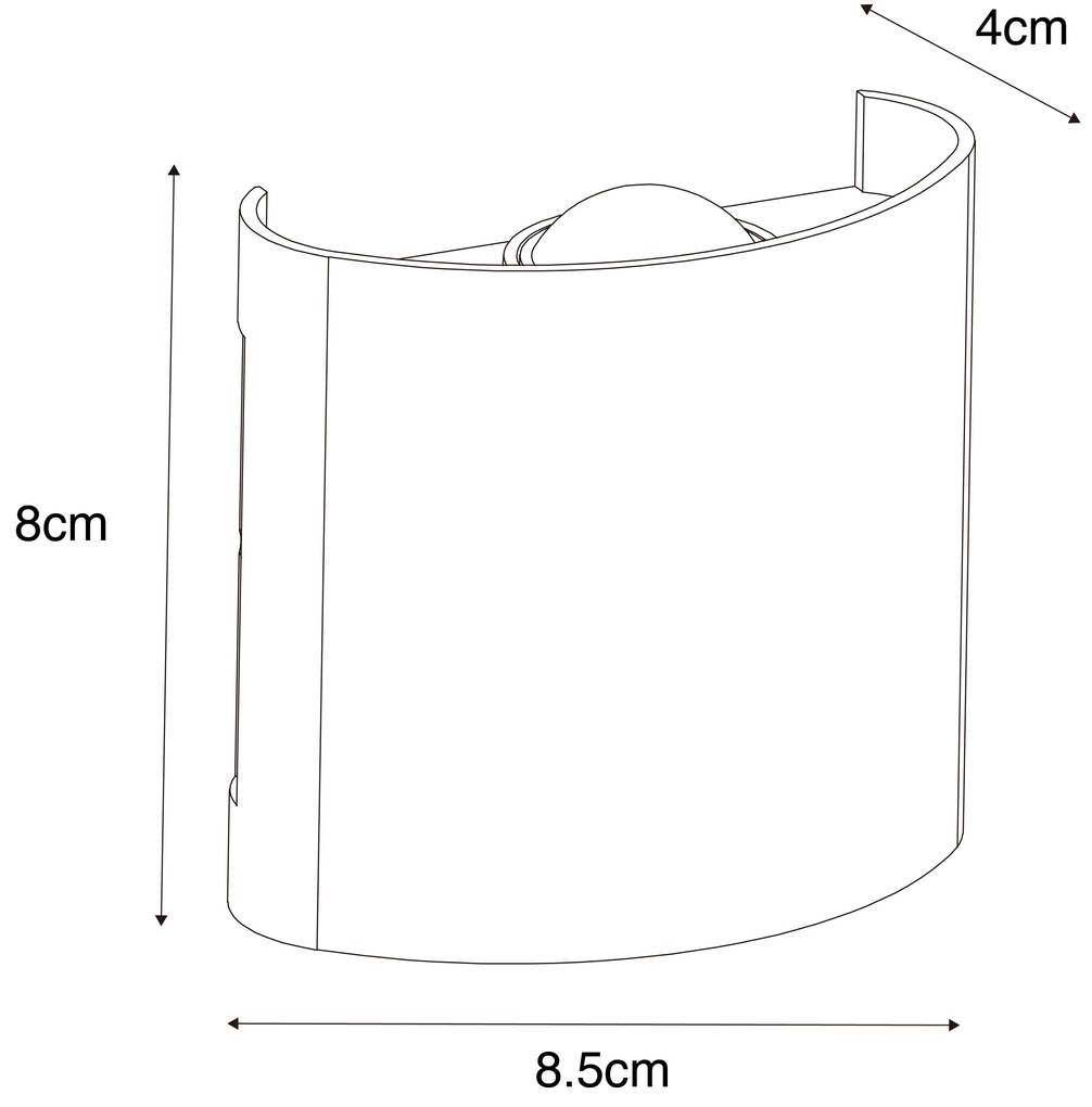 Aplică de perete exterioară neagră inclusiv LED 2 lumini IP54 - Silly