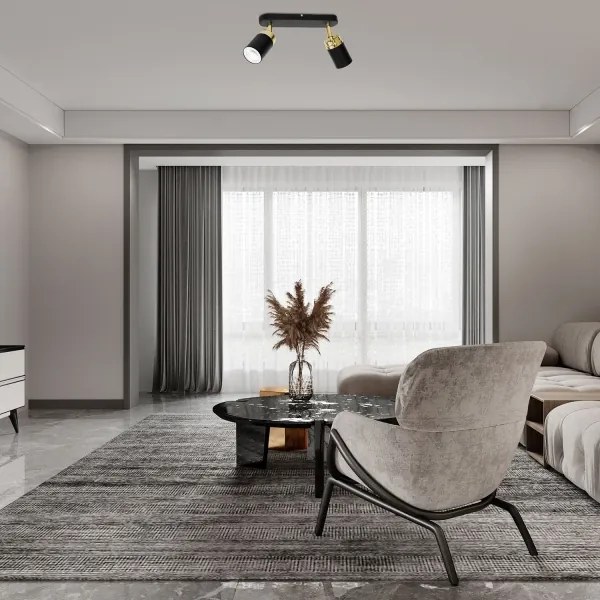 Spot RENO 2xGU10/60W/230V negru/auriu