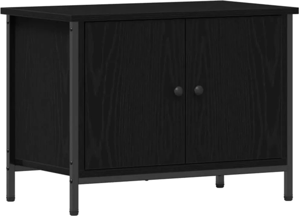 vidaXL Cabinet TV Stejar Negru 60 x 35 x 45 cm Lemn compozit