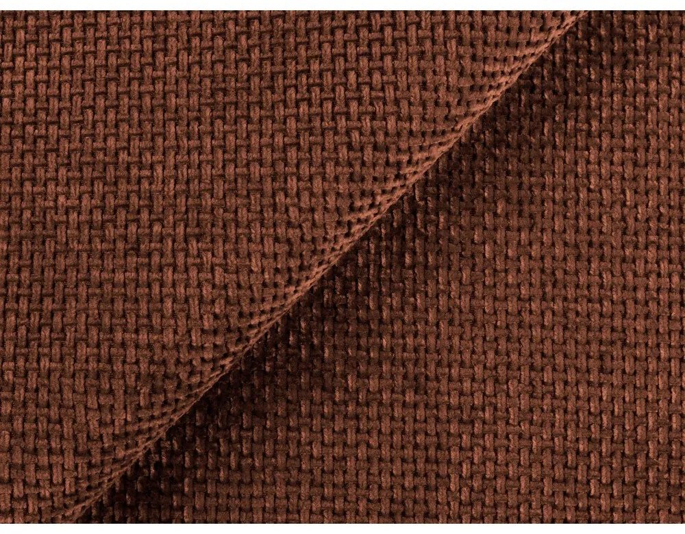 Colțar teracotă extensibil/cu spațiu de depozitare cu tapițerie din chenille (cu colț pe partea stângă/cu șezlong) Mele – Makamii