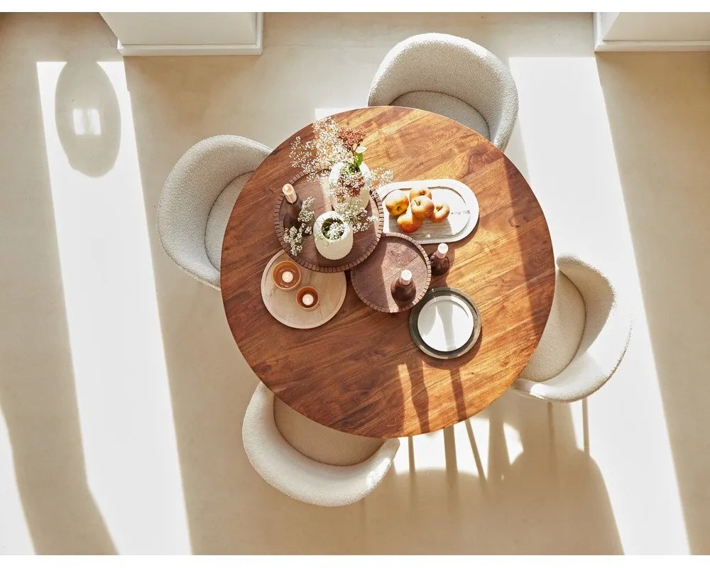 Scaun de sufragerie alb tapițat Elyna – Light &amp; Living