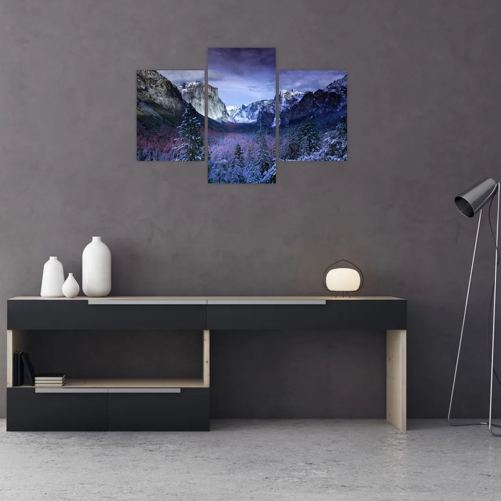 Tablou cu peisaj montan iarna (90x60 cm)