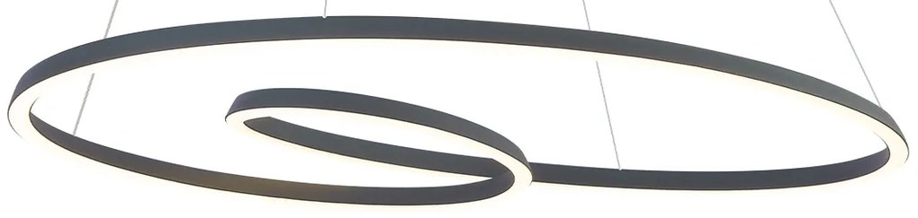 Lampă suspendată scandinavă neagră 110cm incl. LED cu 3 trepte de intensitate luminoasă - Circuit