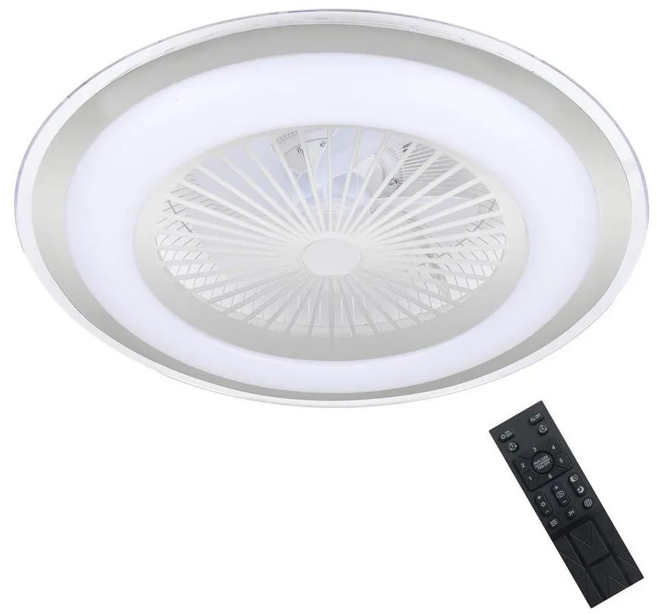Plafonieră LED dimabilă cu ventilator Brilagi RONDA LED/48W/230V argintiu + telecomandă