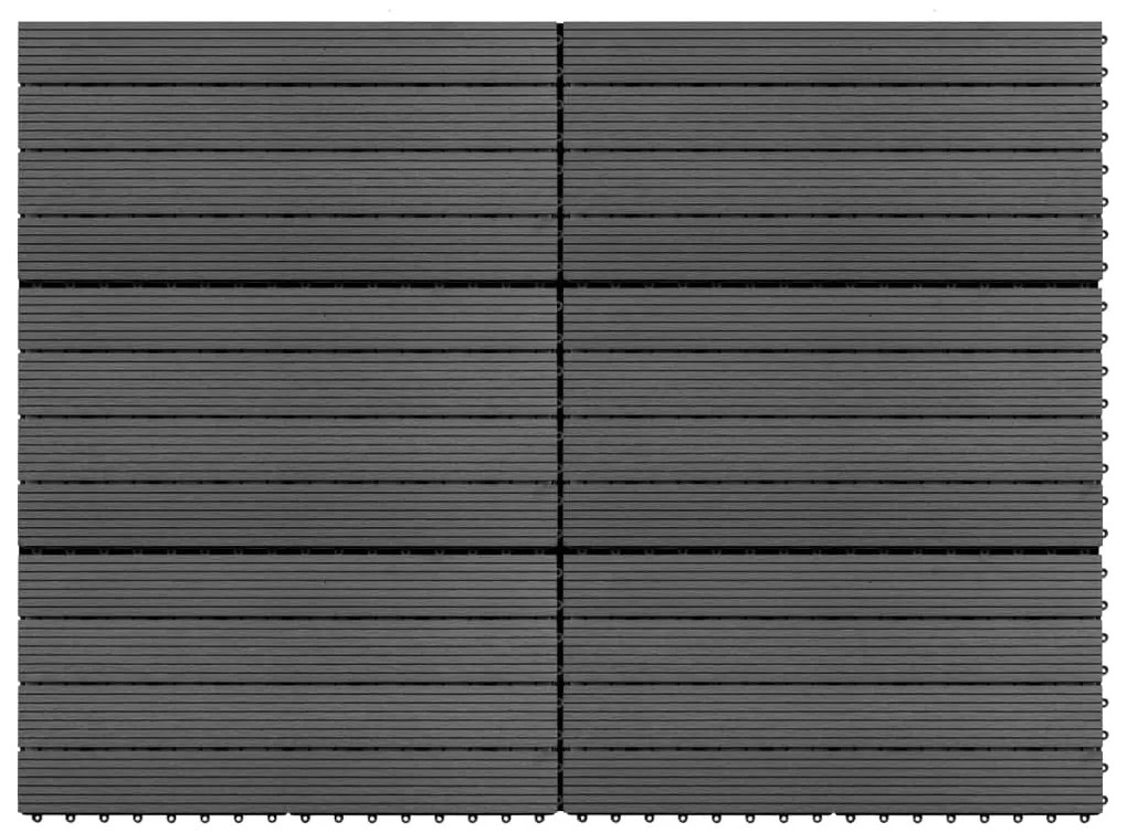 vidaXL Plăci de pardoseală, 6 buc., gri, 60 x 30 cm, WPC, 1 m²