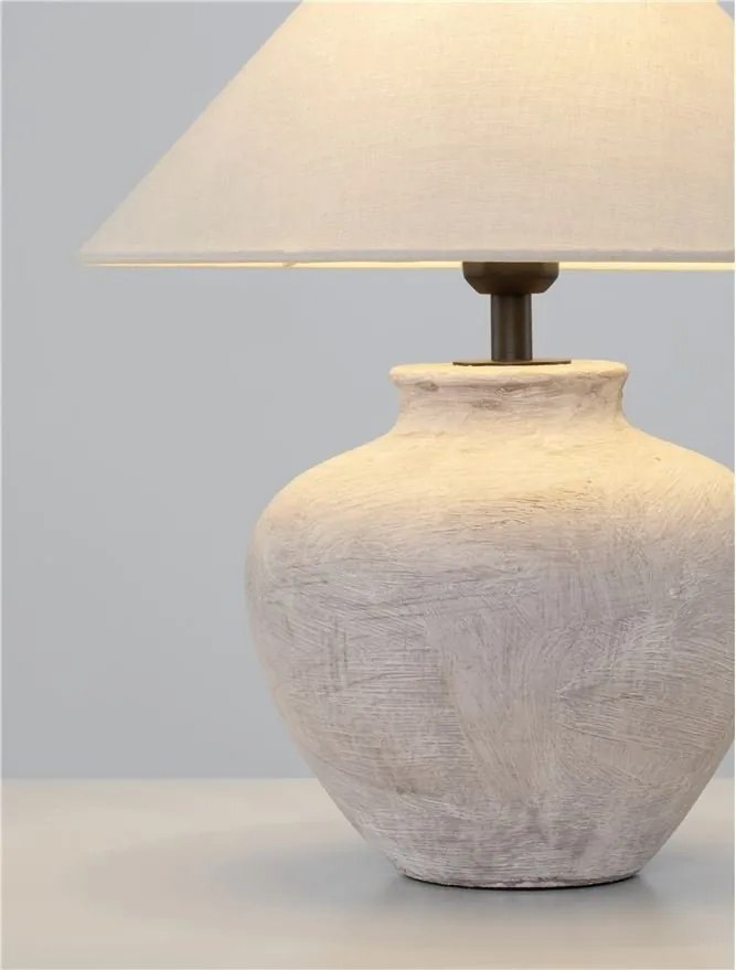 Veioza decorativa, Ceramica, Tesatura, Alb, LUPE