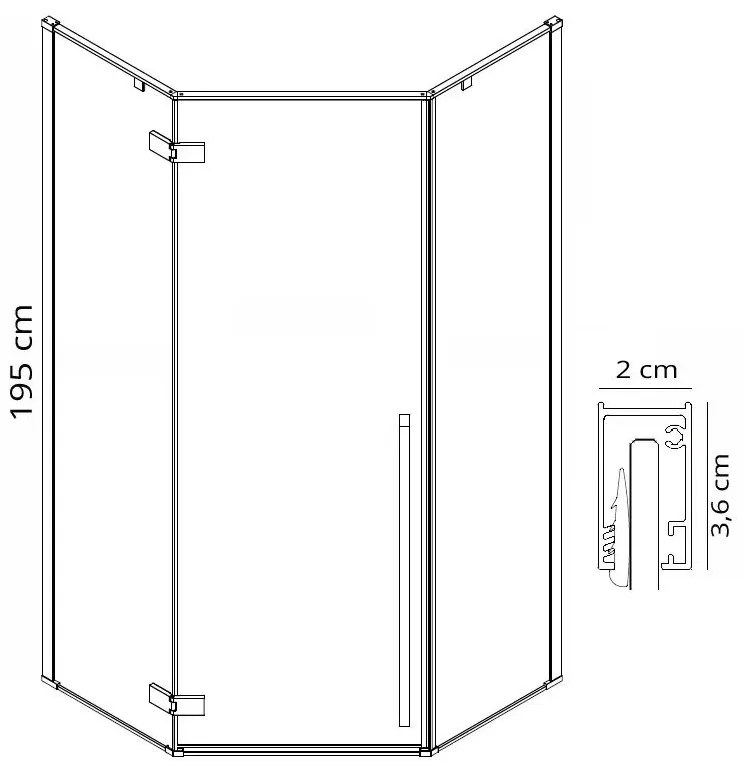 Cabina de dus DIAMOND GOLD  100x100