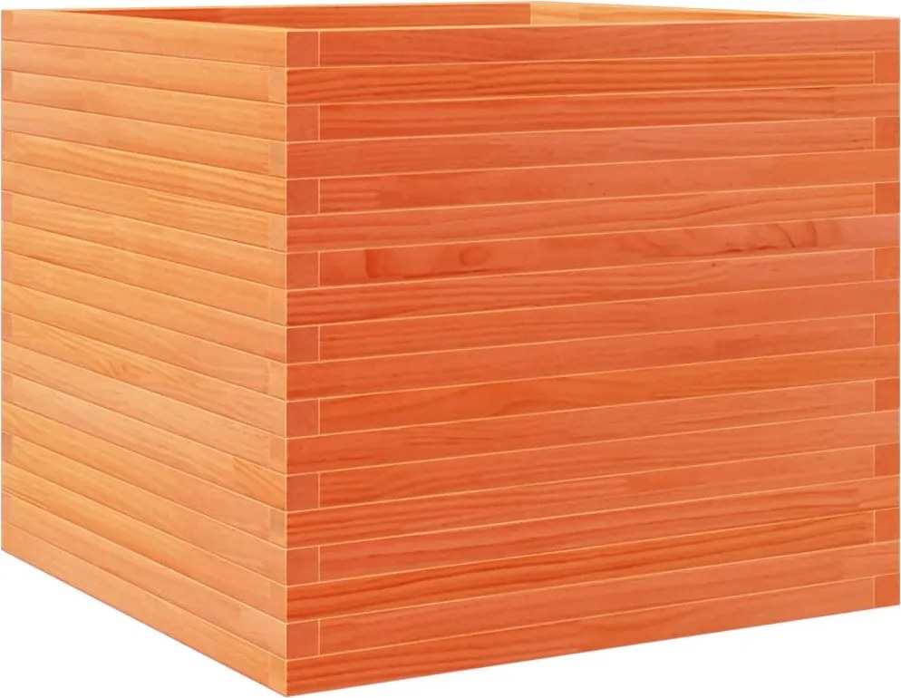 vidaXL Jardinieră grădină, maro ceruit, 80x80x68,5 cm, lemn masiv pin