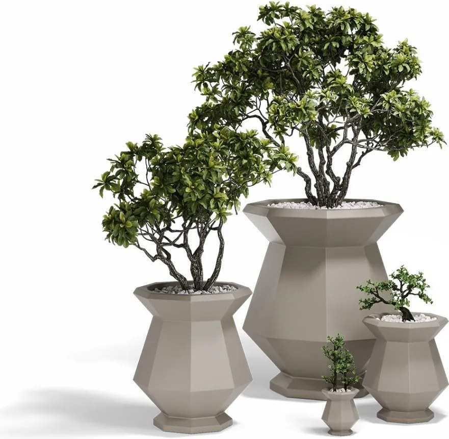 Ghiveci plante design decorativ modern exterior/interior ORIGAMI KASHI 62,5x62,5x80cm