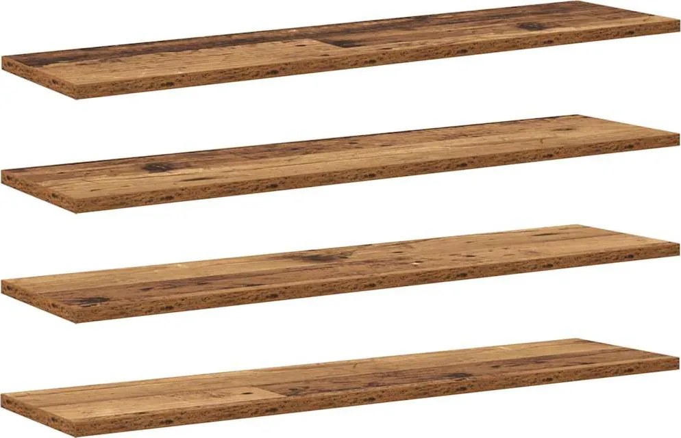 vidaXL Raft pentru cărți 4 pcs Maro 80 x 20 x 1,5 cm Lemn compozit