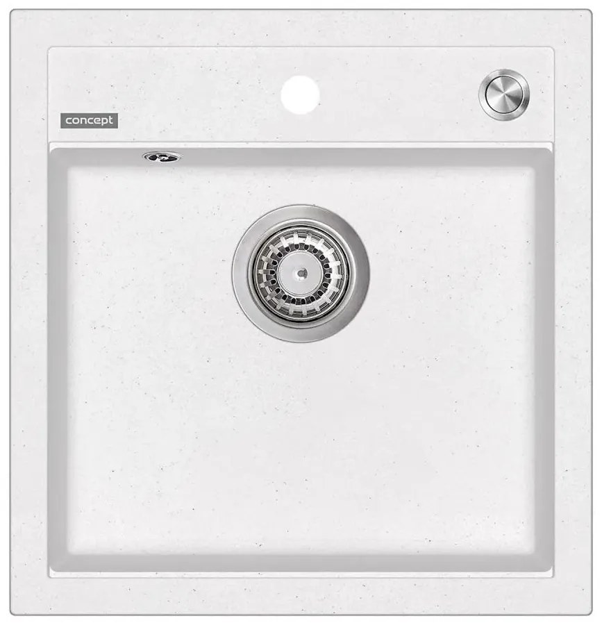 Chiuvetă de bucătărie Concept CUBIS DG00C50WH, 49 x 51 cm, granit, alb