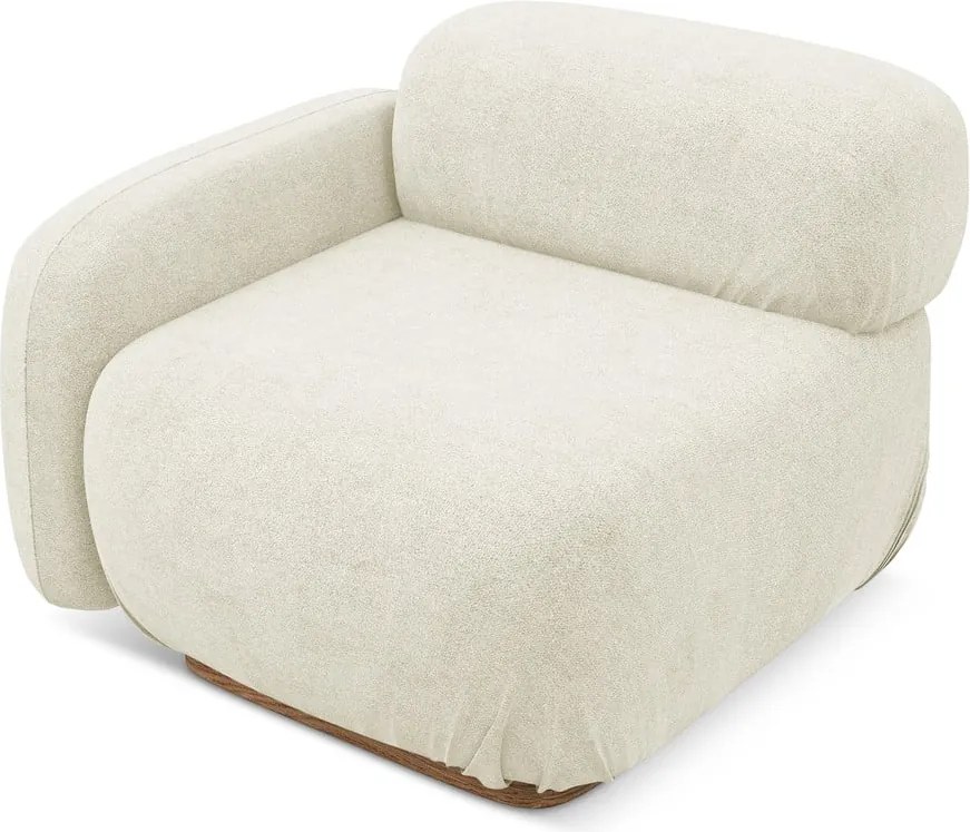 Modul pentru canapea modulară crem cu tapițerie din țesătură bouclé (cu colț pe partea stângă) Ailani – Makamii