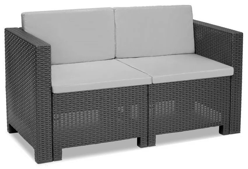 Canapea de grădină City cu 2 locuri, grafit