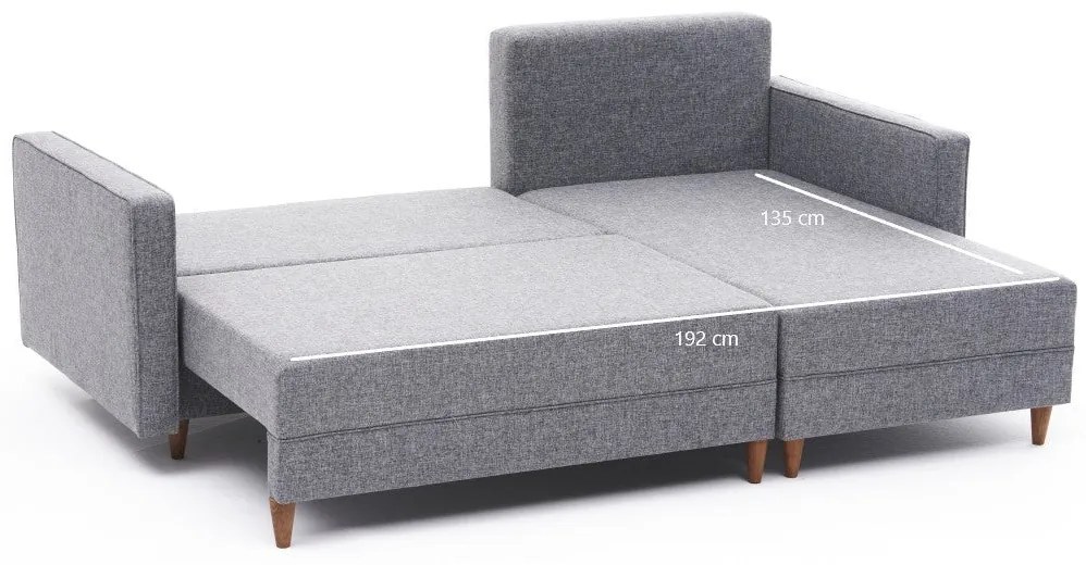 Canapea extensibilă de colț Aydam Right - Light Grey