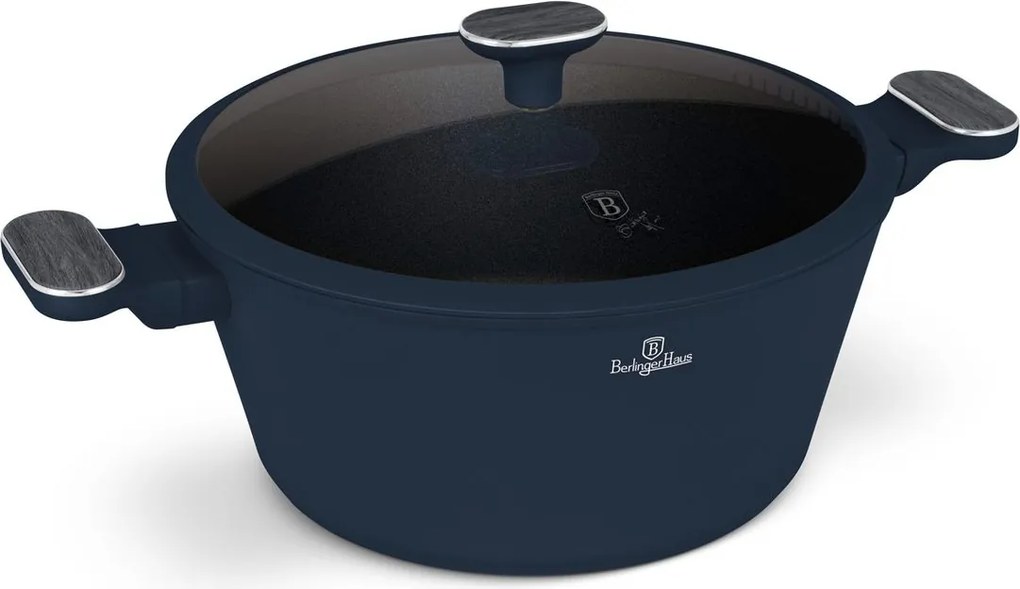 Oala cu capac Berlinger Haus Deep Sea BH 8378, 28 cm, antiaderentă