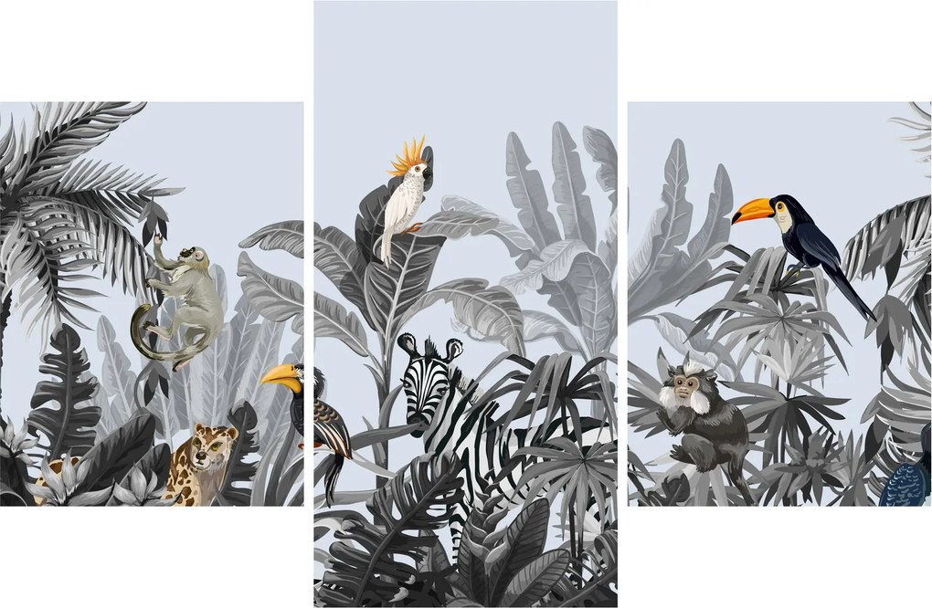 Tablou - Jungla ilustrată (90x60 cm)