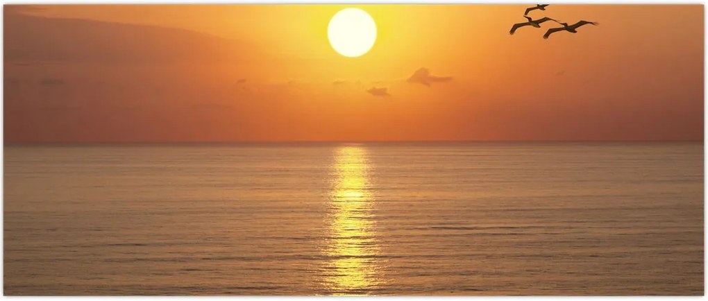 Tablou - Apus de soare peste ocean (120x50 cm)