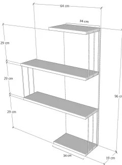 Etajeră de perete CAMBEL 96x64 cm maro