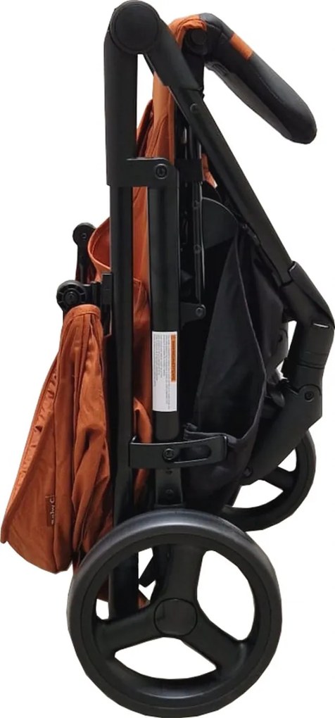 Carucior nou nascuti 2 in 1 BABY CARE™ PRO S 508, Cadru aluminiu, Spatar reglabil in 3 trepte, Husa picioare, Frana picior, Pliabil, Portocaliu Gold