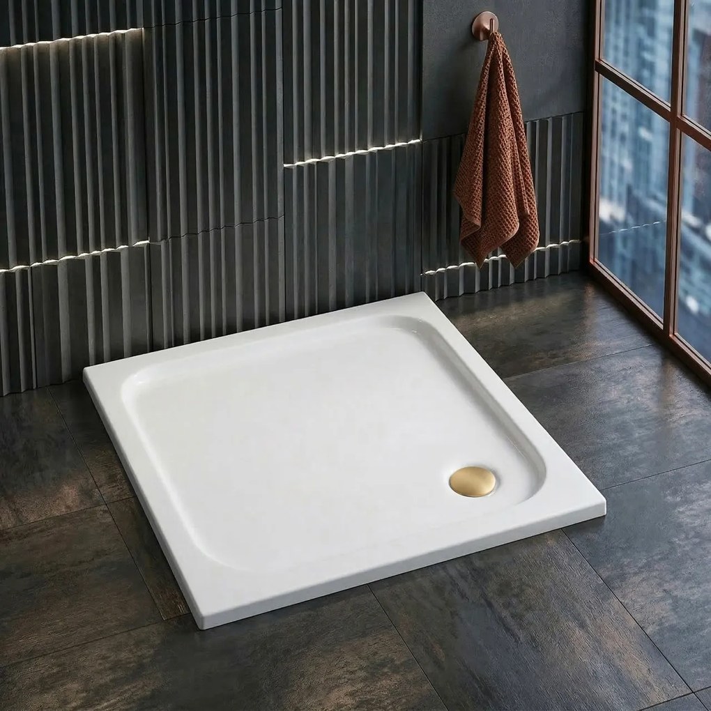 Cada pentru dus din acril Rea Belmond White 80x80