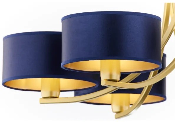 Jupiter 2095 - Candelabru ARTHUR cu lanț 6xE27/15W/230V albastru/auriu