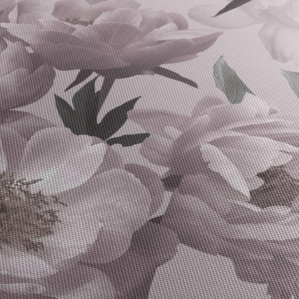 Tablou - Vintage bujorii (cu ceas) (90x30 cm)