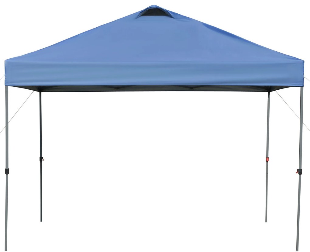 Outsunny Pavilion de gradina, pavilion pliabil, cort festiv, cort de gradina inclusiv cuie, franghii, tesatura Oxford, 2,95 x 2,95 x 2,64 m, Albastru | Aosom Romania