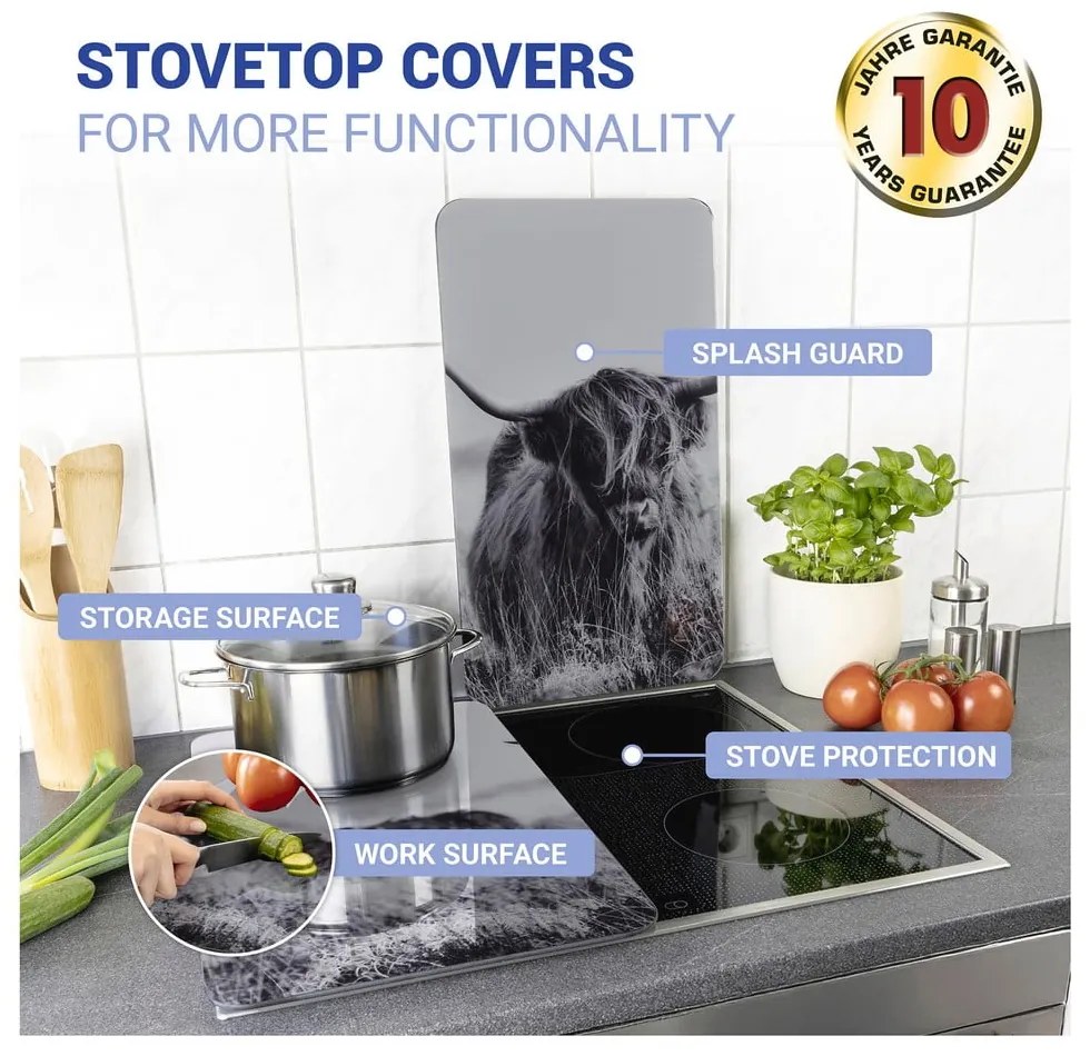 Protecții de aragaz 2 buc. din sticlă temperată 30x52 cm Universal Highland Cattle – Wenko