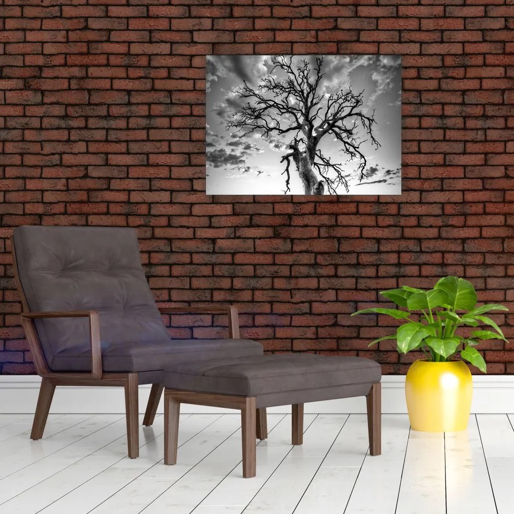 Tablou - Copacul, alb-negru (70x50 cm)