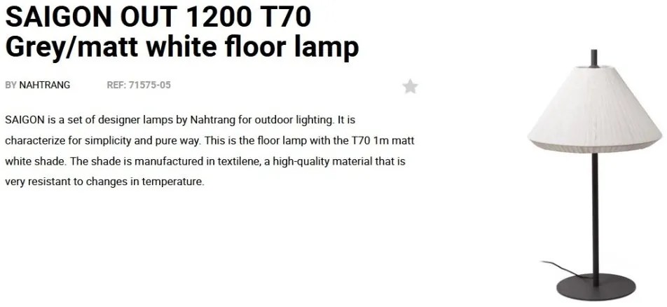 Lampa de podea iluminat exterior decorativ SAIGON 120/T70 gri/crem