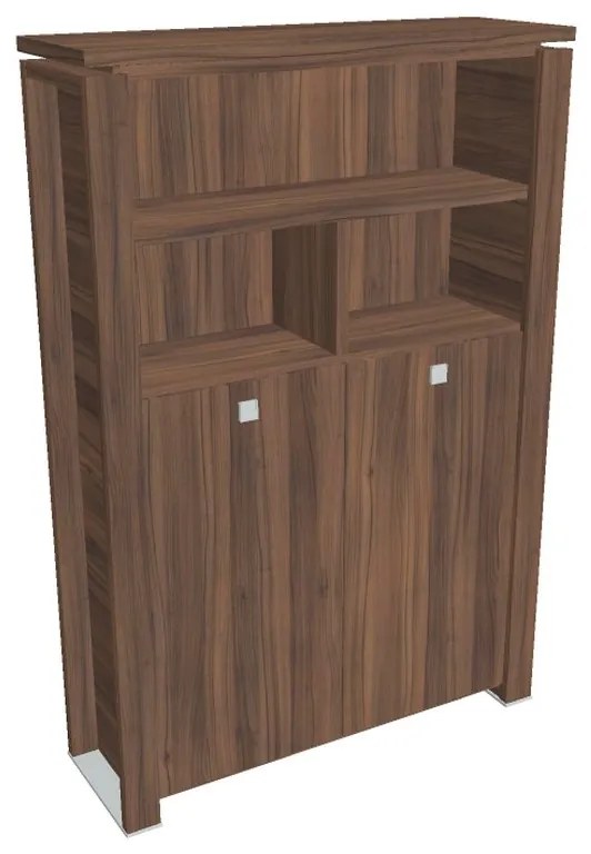 Dulap înalt pentru haine Verno+ 140 x 46 x 210 cm, cu rafturi, nuc