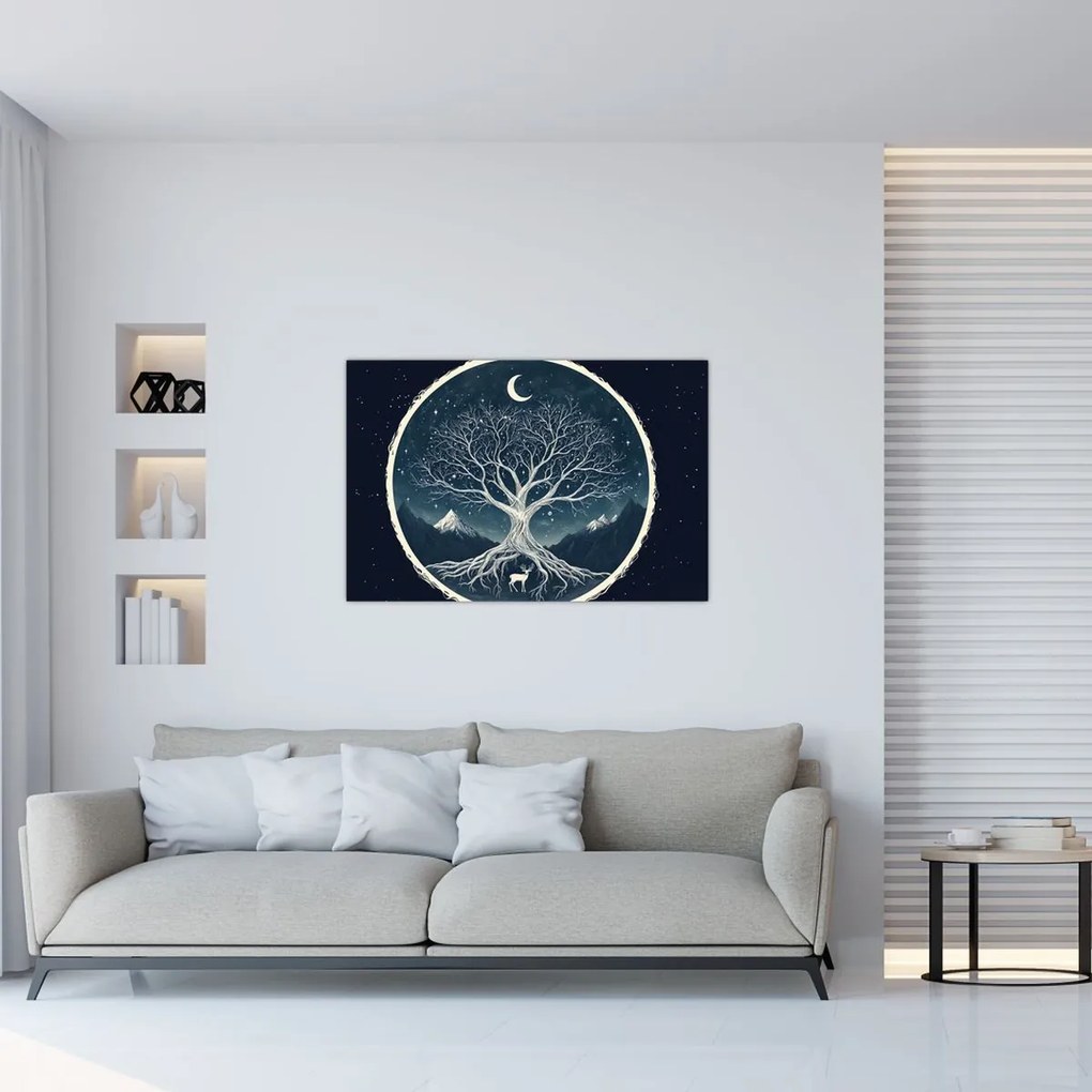 Tablou – Arbore magic cu cerb II. (90x60 cm)