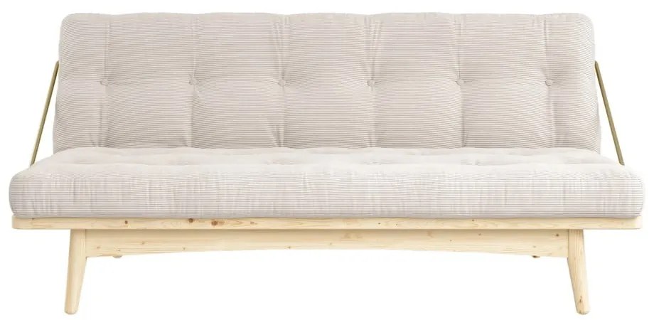 Canapea variabilă cu tapițerie din catifea reiată Karup Design Folk Raw/Natural