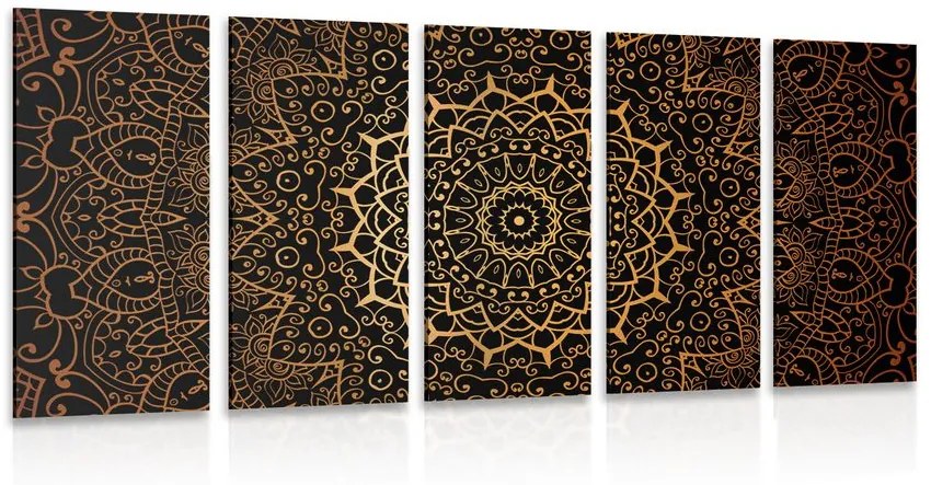 Tablou 5-piese Mandala vintage în stil indian