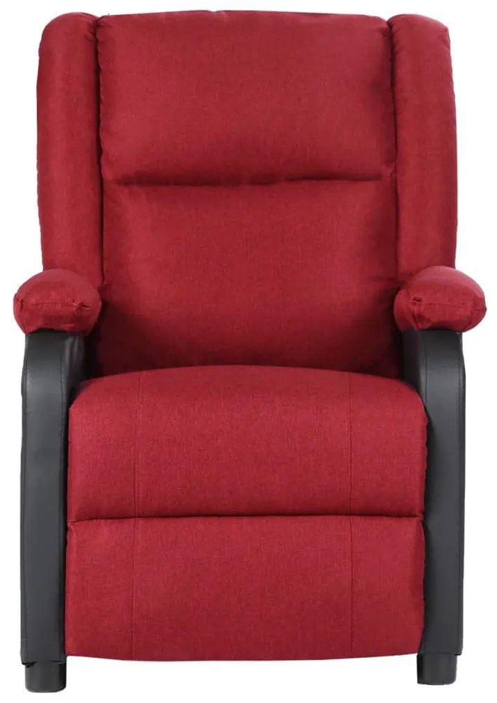 329498 vidaXL Fotoliu de masaj rabatabil, roșu vin, piele eco/material textil