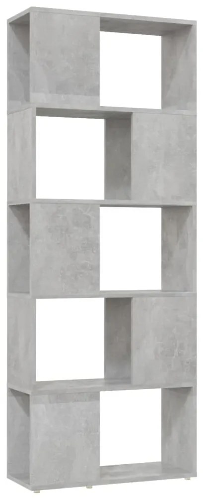 809093 vidaXL Bibliotecă/Separator cameră, gri beton, 60x24x155 cm