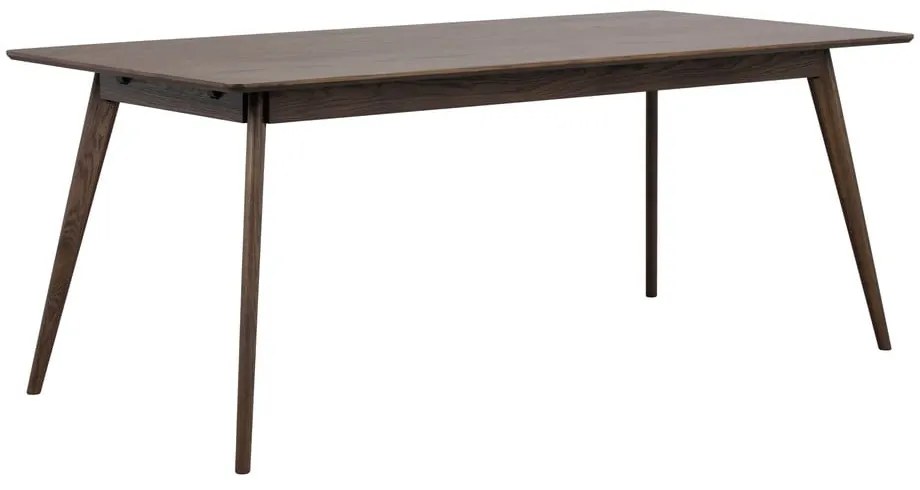 Masă de dining maro închis extensibilă cu aspect de lemn de stejar 90x190 cm Yumi – Rowico