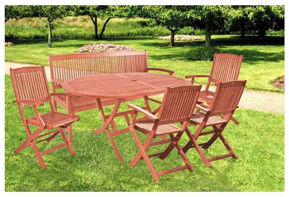 Bancă de grădină cu 3 locuri din lemn de eucalipt Stockholm - Garden Pleasure