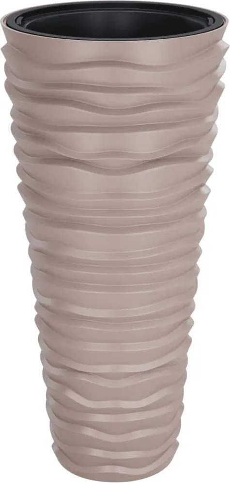 vidaXL Jardinieră cu interior detașabil, mocha, 18/45 L, PP canelat