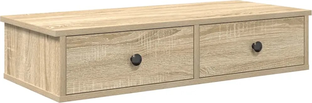 vidaXL Raft de perete cu sertare Stejar Sonoma lemn prelucrat