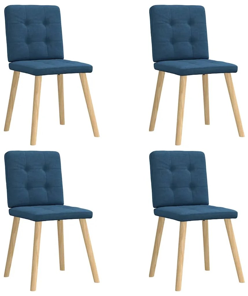 vidaXL Scaune de bucătărie, 4 buc., albastru, material textil