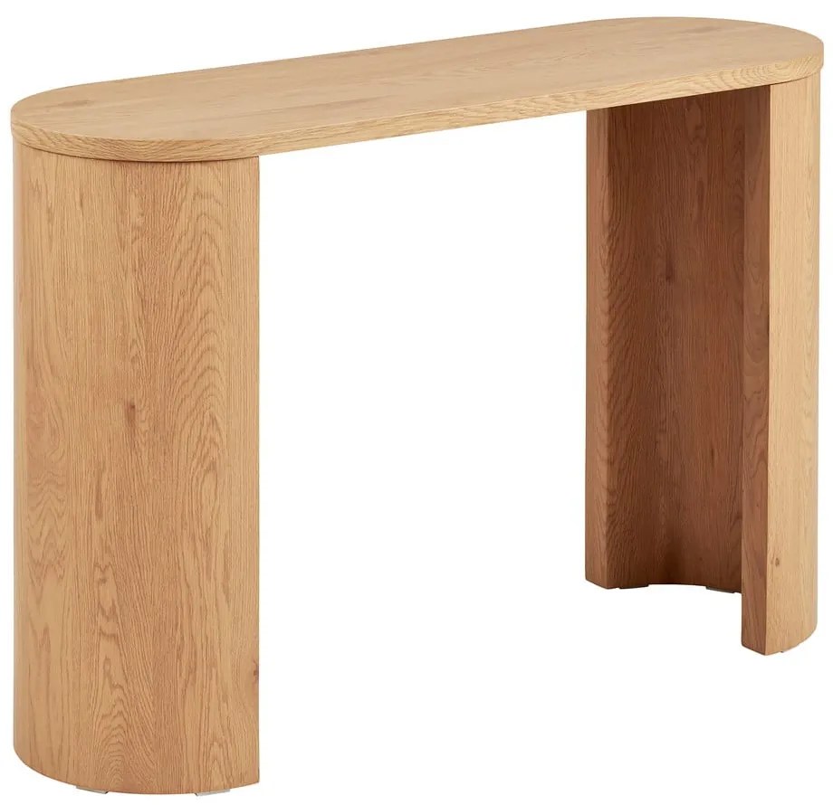 Masă consolă în culoare naturală cu aspect de lemn de stejar 38x114 cm Bibione – House Nordic