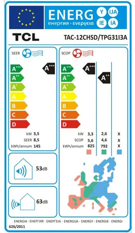 Aparat de aer condiționat invertor TCL T-PRO TAC-12CHSD/TPG31I3A, 12000 BTU, A++/A+++, 22 dB, WiFi, I Feel, 3D Airflow, Alb