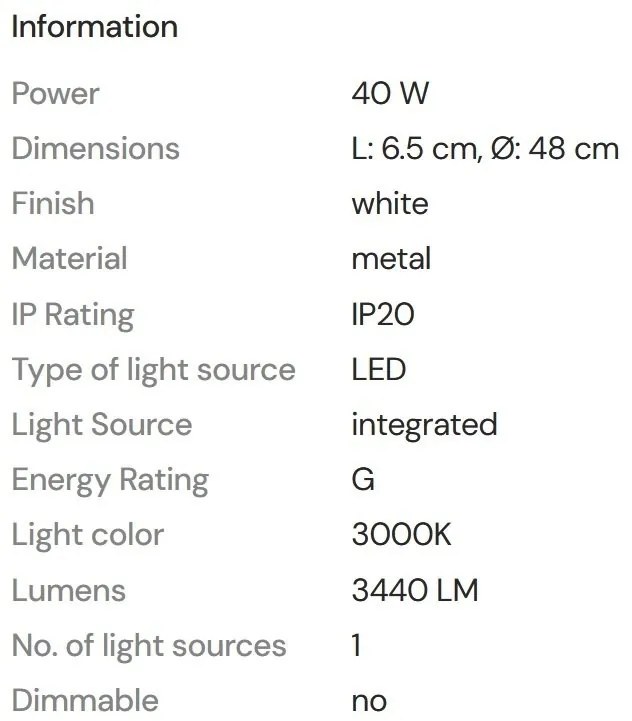 Plafoniera LED design slim circular Tornado 48cm