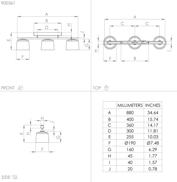 Lustră aplicată MARIEL 3xE27/40W/230V Eglo 900361
