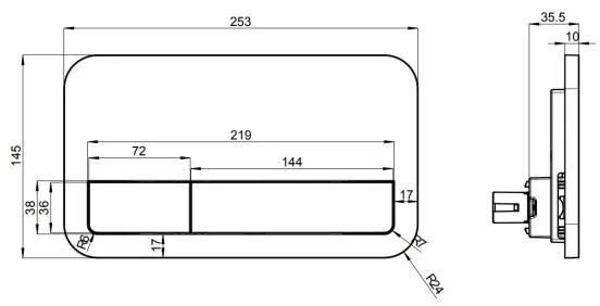Villeroy & Boch 92249068 - Placă de acționare VICONNECT, albă