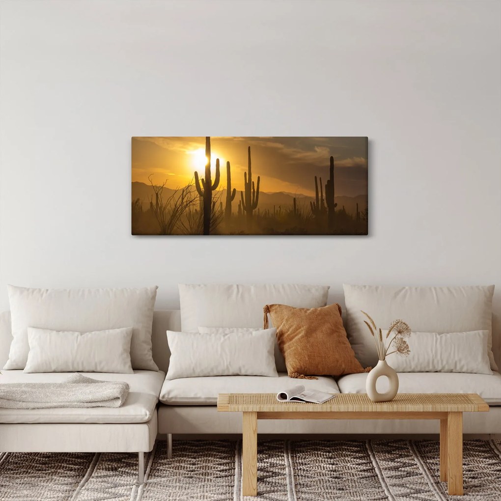 Tablou - Cactuși Saguaro (120x50 cm)