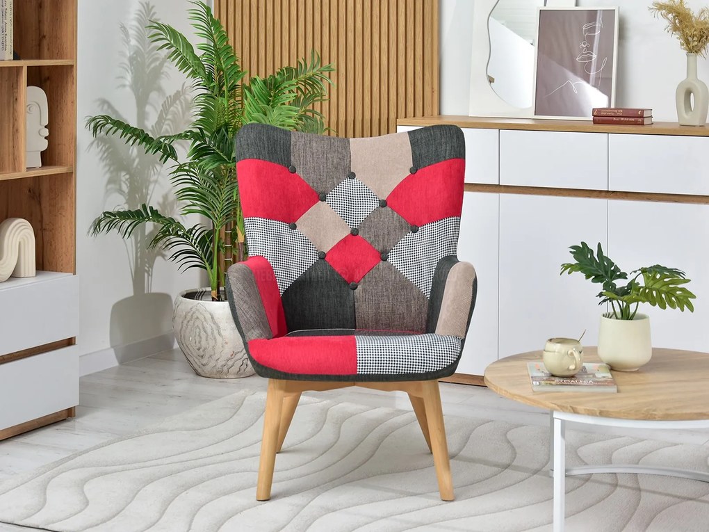 Fotoliu Nutri (patchwork + negru). 1110348