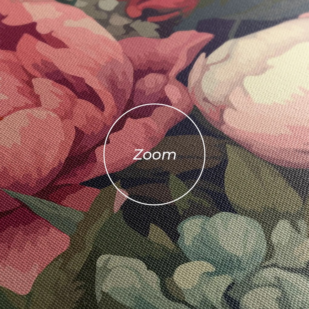 Tablou Canvas, 80x160cm, Dormitor si Living, Flori, Bujori, Pretty Artistic Peony